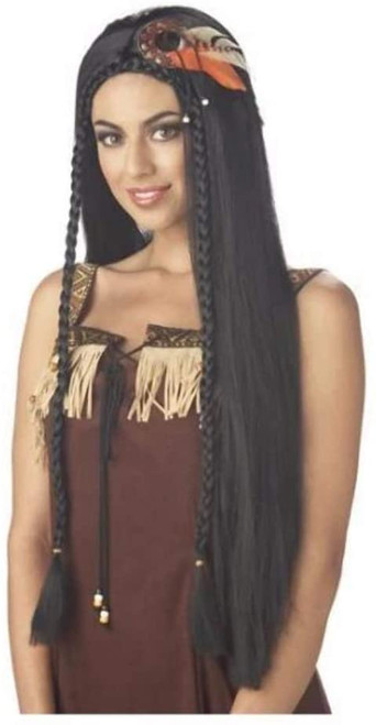 Native American Princess Wig Fancy Dress Up Halloween Adult Costume Accessory