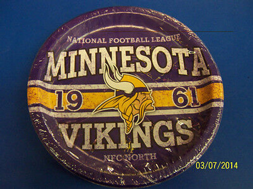 Minnesota Vikings NFL Pro Football Sports Party 9" Dinner Plates