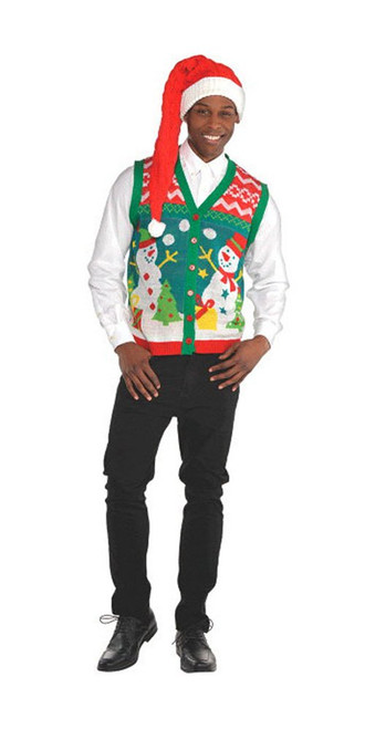 Christmas Vest Snowman Adult Costume Accessory