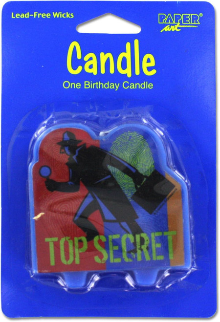 Top Secret Agent Detective Spy Kids Birthday Party Decoration Flat Cake Candle