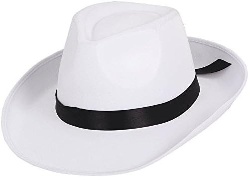 Gangster Fedora White w/Black Band Suit Yourself Adult Costume Accessory