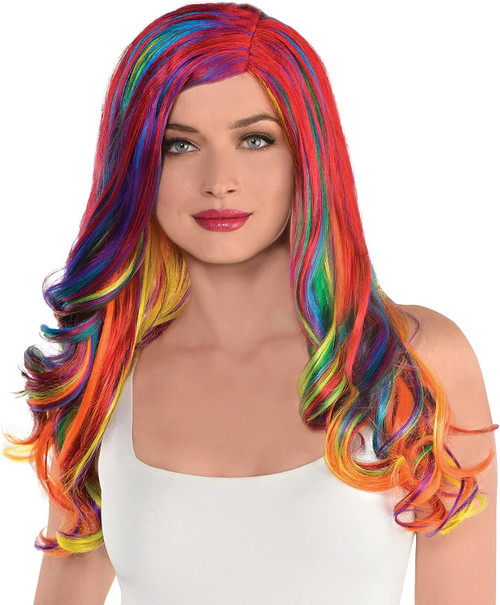 Rainbow Glam Wig Suit Yourself Adult Costume Accessory