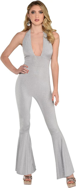 Silver Disco Jumpsuit Suit Yourself Adult Costume