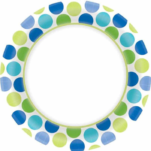 Cool Dots Border Summer Theme Party 40 ct. 6.75" Dessert Plates