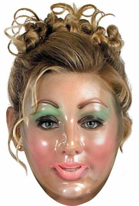 Transparent Young Woman Mask Adult Costume Accessory