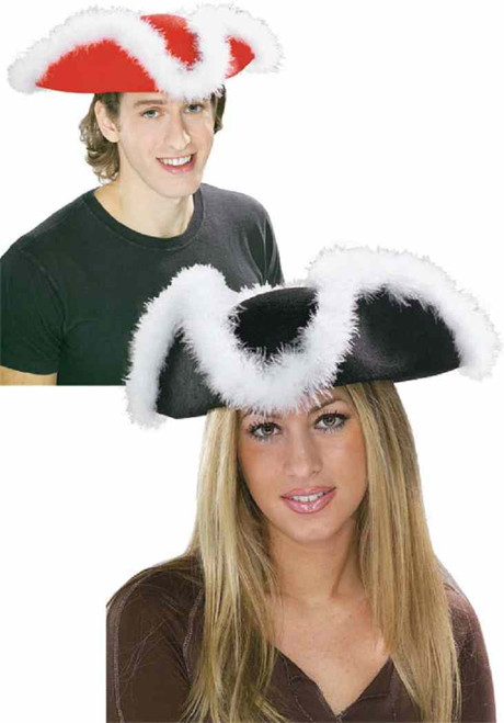 Cavalier Tricorn Hat w/Marabou Trim Adult Costume Accessory