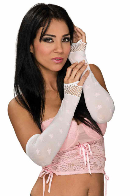 Fingerless Star Print Gloves Secret Wishes Adult Costume Accessory