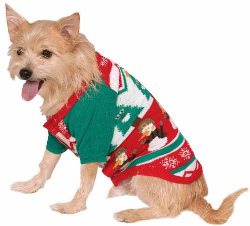 Ugly Sweater Patterned Christmas Pet Costume
