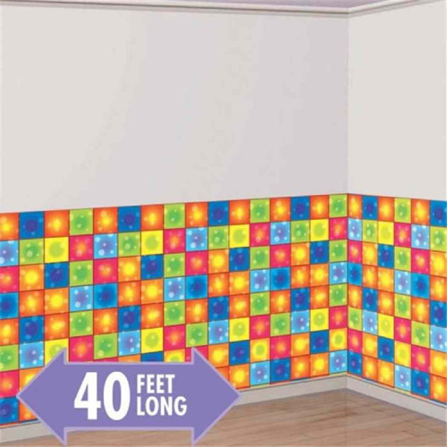 Disco Fever 70's Theme Party Decoration Scene Setters Tile Room Roll