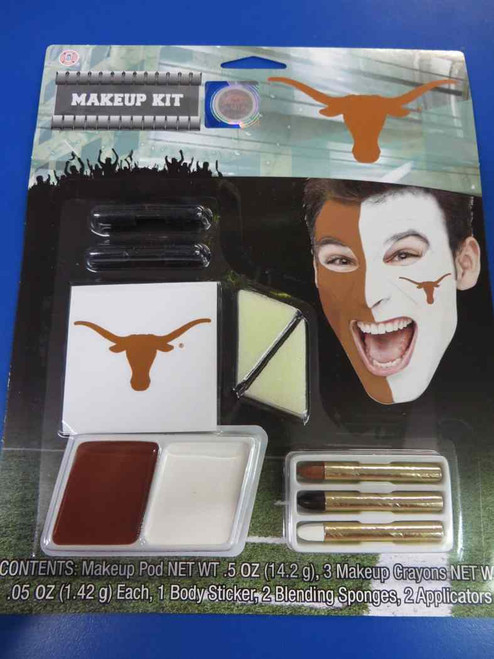 Texas Longhorns NCAA College Game Day Makeup Kit Costume Accessory