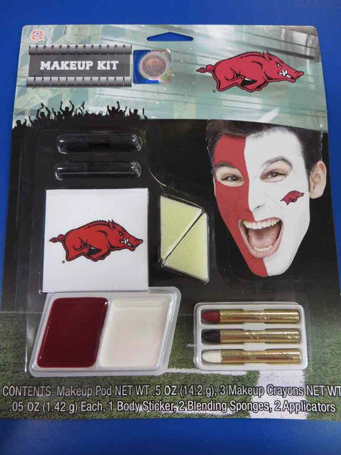 Arkansas Razorbacks NCAA College Game Day Makeup Kit Costume Accessory