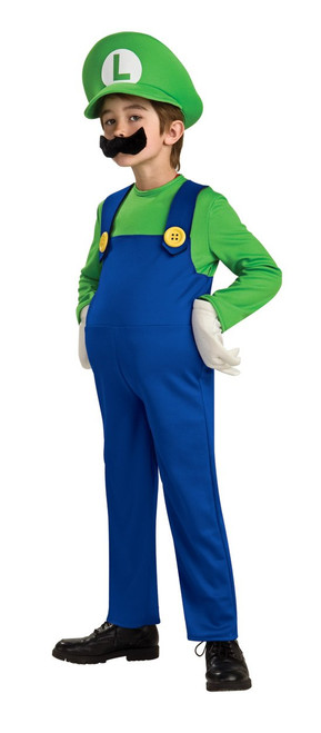 Luigi Super Mario Brothers Nintendo Deluxe Child Costume