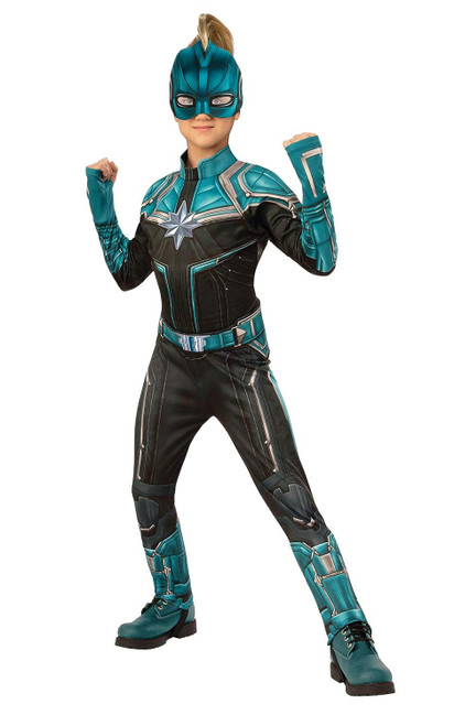 Captain Marvel Kree Teal Suit Deluxe Child Costume