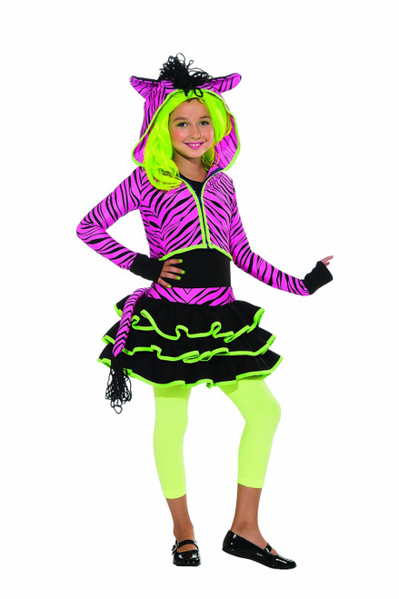 Neon Pink Zebra Drama Queens Child Costume