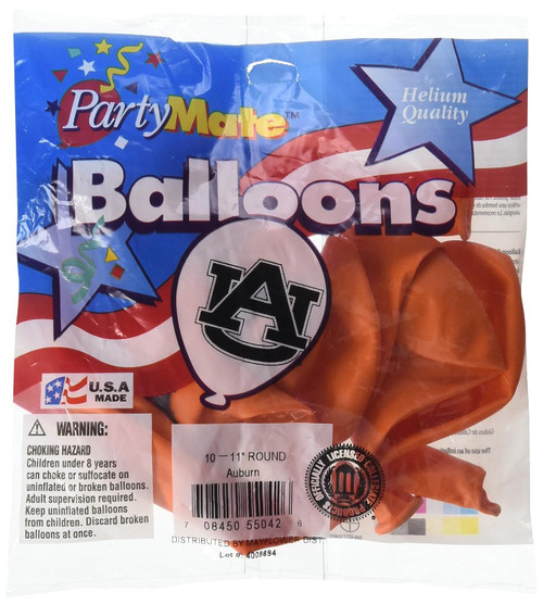 Auburn Tigers NCAA College University Sports Party Decoration 11" Balloons