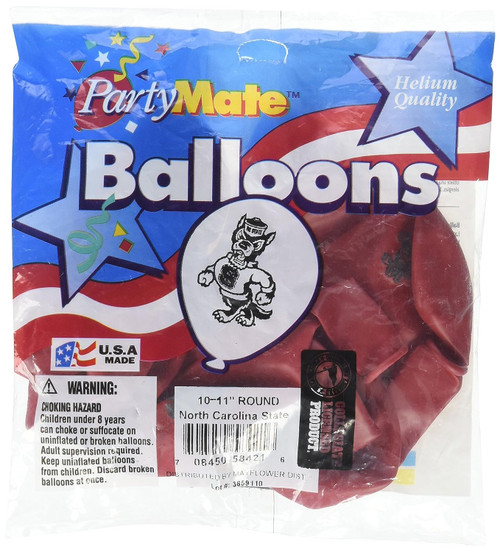 North Carolina State Wolfpack NCAA College University Sports Party 11" Balloons