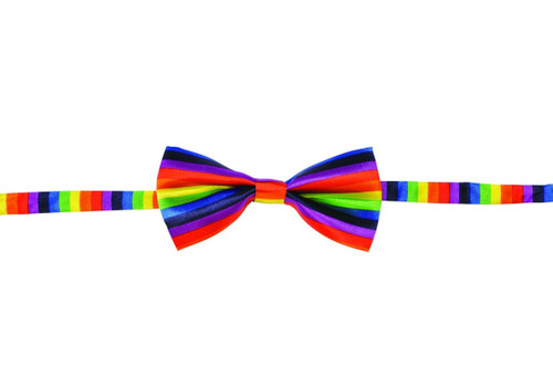 Rainbow Bow Tie Clown Adult Costume Accessory