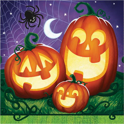 Smiling Pumpkins Halloween Carnival Theme Party Paper Luncheon Napkins