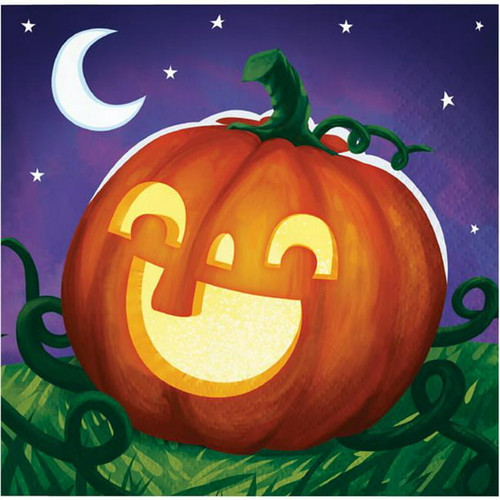 Smiling Pumpkins Halloween Carnival Theme Party Paper Beverage Napkins