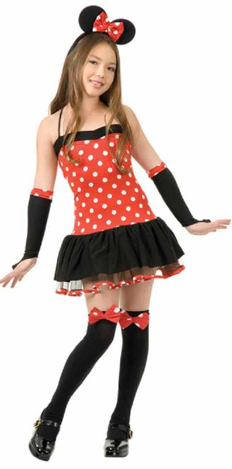 Miss Mouse Red Black Polka Dot Minnie Fancy Dress Up Halloween Child Costume