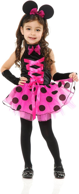 Little Miss Mouse Pink Minnie Animal Cute Fancy Dress Up Halloween Child Costume