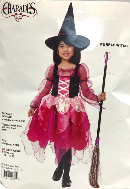 Purple Witch Pink Wicked Little Girl Cute Fancy Dress Up Halloween Child Costume
