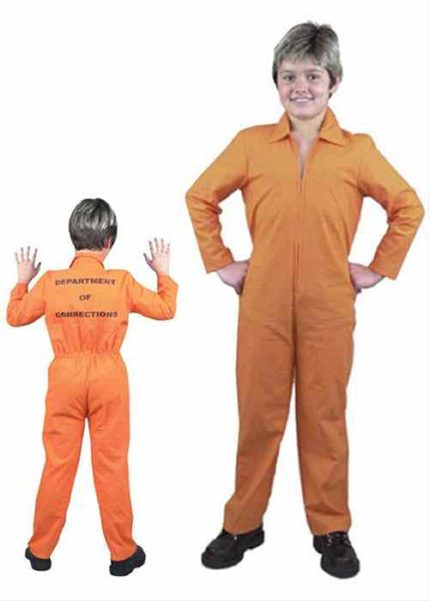 Department of Corrections Prisoner Convict Fancy Dress Halloween Child Costume
