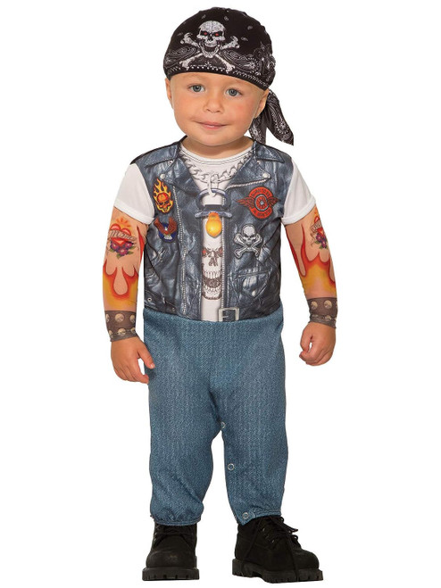 Wild Child Bad Biker Boy Motorcycle Club Fancy Dress Up Halloween Child Costume