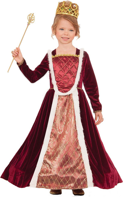 Royal Medieval Queen Little Designer Fancy Dress Halloween Deluxe Child Costume