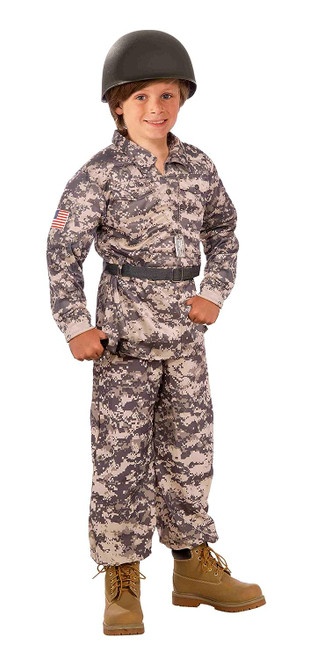 Desert Soldier Combat Hero Military Camo Fancy Dress Up Halloween Child Costume