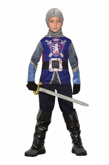 Instant Knight Printed Shirt Medieval King Fancy Dress Up Halloween Costume