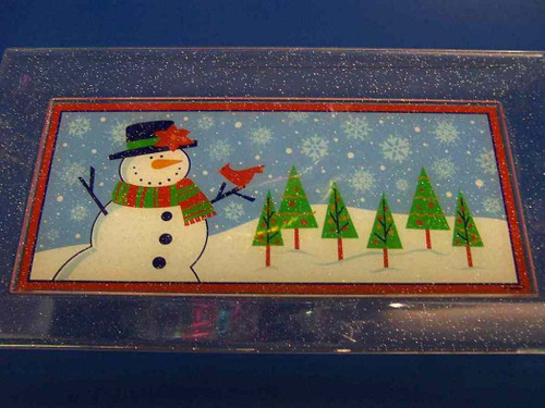 Winter Wonderland Snowman Christmas Party Acrylic Serving Tray