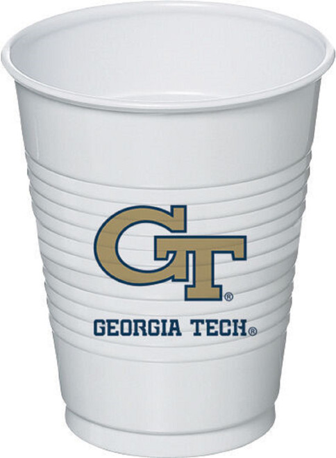 Georgia Tech Yellow Jackets NCAA College Sports Party 16 oz. Plastic Cups