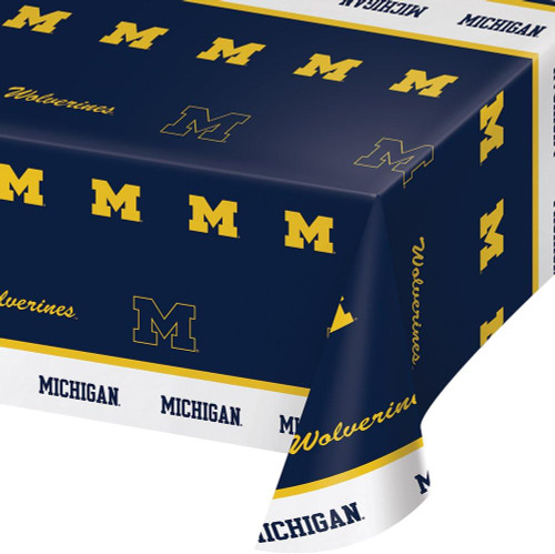 Michigan Wolverines NCAA University Sports Party Decoration Plastic Tablecover