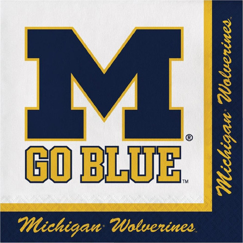 Michigan Wolverines NCAA College University Sports Party Paper Luncheon Napkins