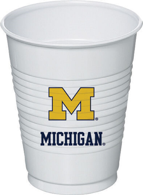 Michigan Wolverines NCAA University College Sports Party 16 oz. Plastic Cups