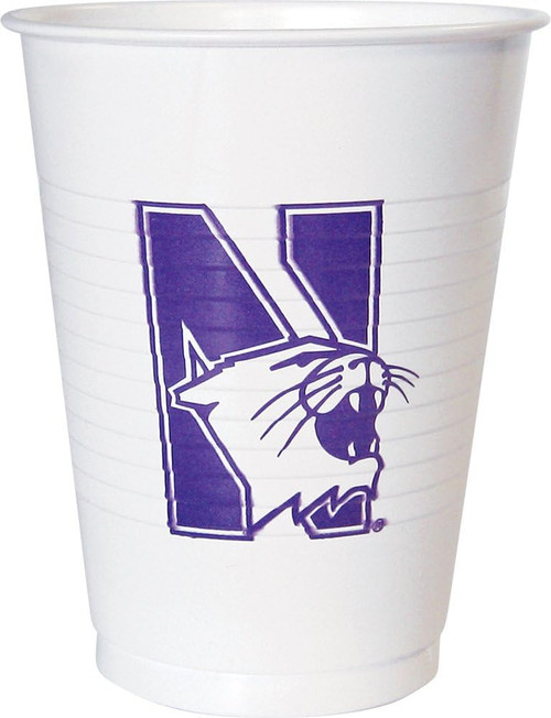 Northwestern Wildcats NCAA University College Sports Party 16 oz. Plastic Cups