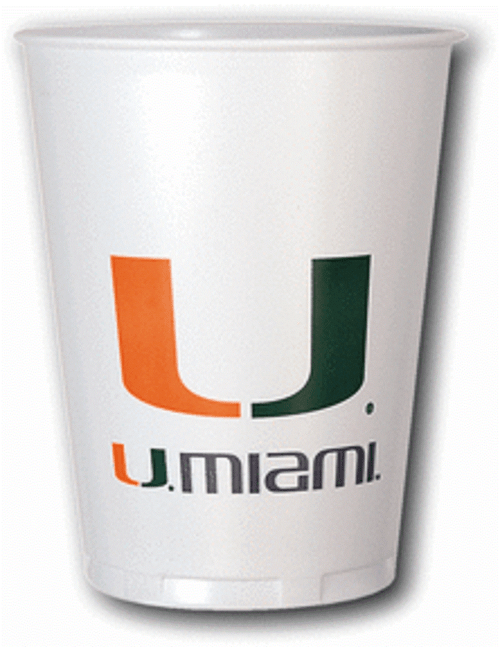 Miami Hurricanes NCAA University College Sports Party 16 oz. Plastic Cups