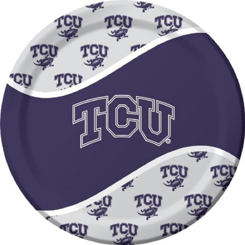 TCU Horned Frogs NCAA College University Sports Party 9" Paper Dinner Plates