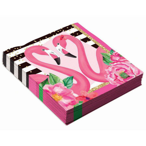 Flamingo Pink Tropical Bird Summer Luau Theme Party Paper Luncheon Napkins