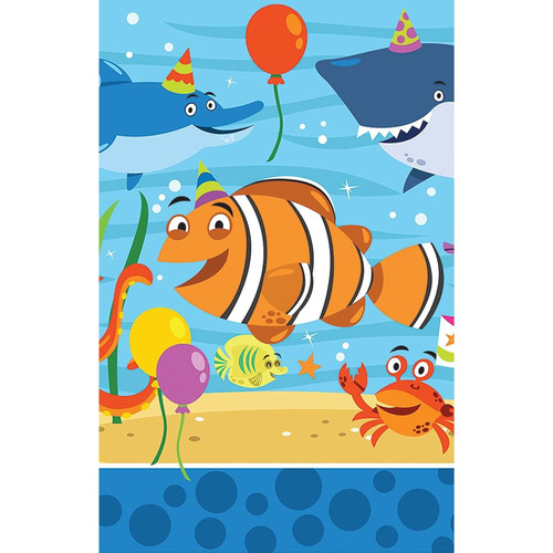 Ocean Buddies Sea Life Animals Water Luau Birthday Party Decoration Tablecover