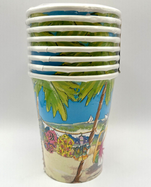 Hang Loose Wagon Surfboard Woody Luau Summer Theme Party 9 oz. Paper Cups