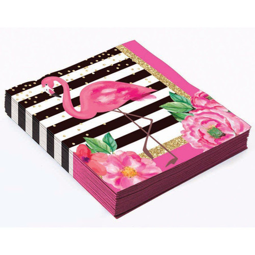 Flamingo Pink Tropical Bird Summer Luau Theme Party Paper Beverage Napkins