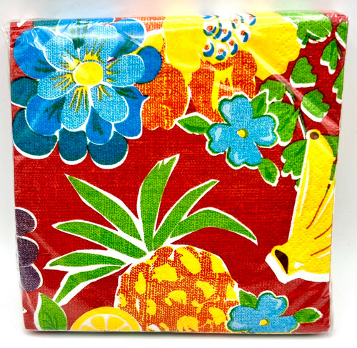 Cabana Rio Fruit & Flowers Tropical Summer Luau Beach Party Beverage Napkins