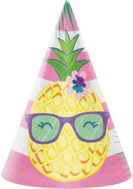 Pineapple 'N Friends Tropical Beach Summer Luau Theme Party Favor Cone Hats