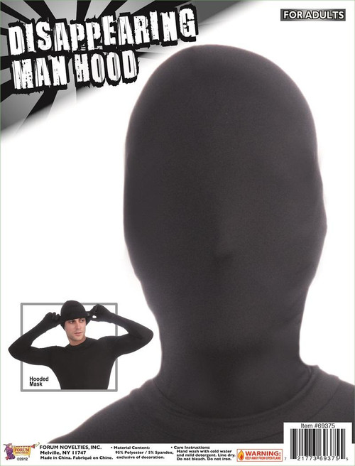 Disappearing Man Hood Invisible Fancy Dress Halloween Costume Accessory 7 COLORS