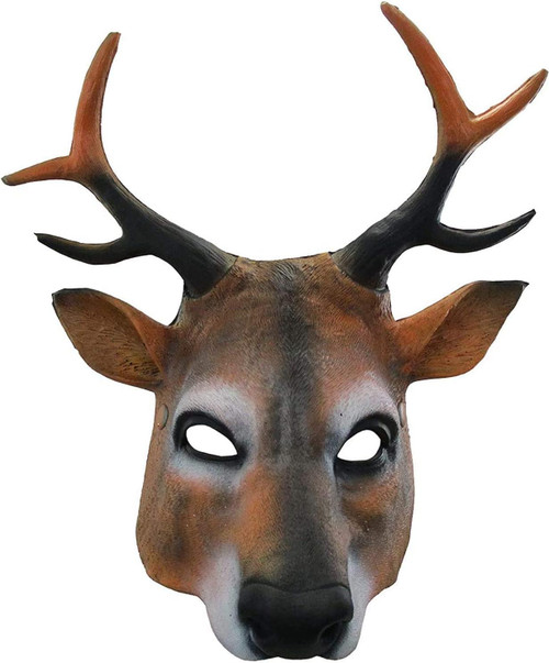 Reindeer Foam Mask Animal Fancy Dress Up Halloween Adult Costume Accessory