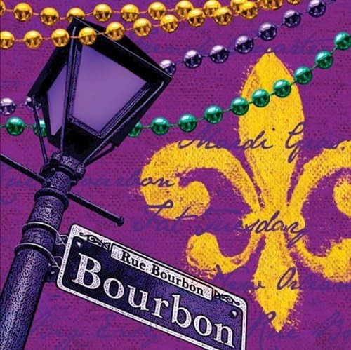 Rue Bourbon Street New Orleans Mardi Gras Theme Party Paper Luncheon Napkins
