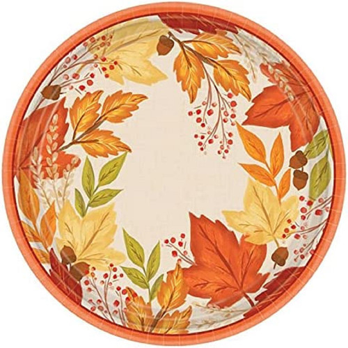 Fall Foliage Autumn Leaves Thanksgiving Holiday Theme Party 10.5" Banquet Plates