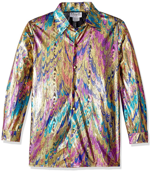 Disco Shirt Multicolor 70's Pimp Fancy Dress Halloween Adult Costume Accessory